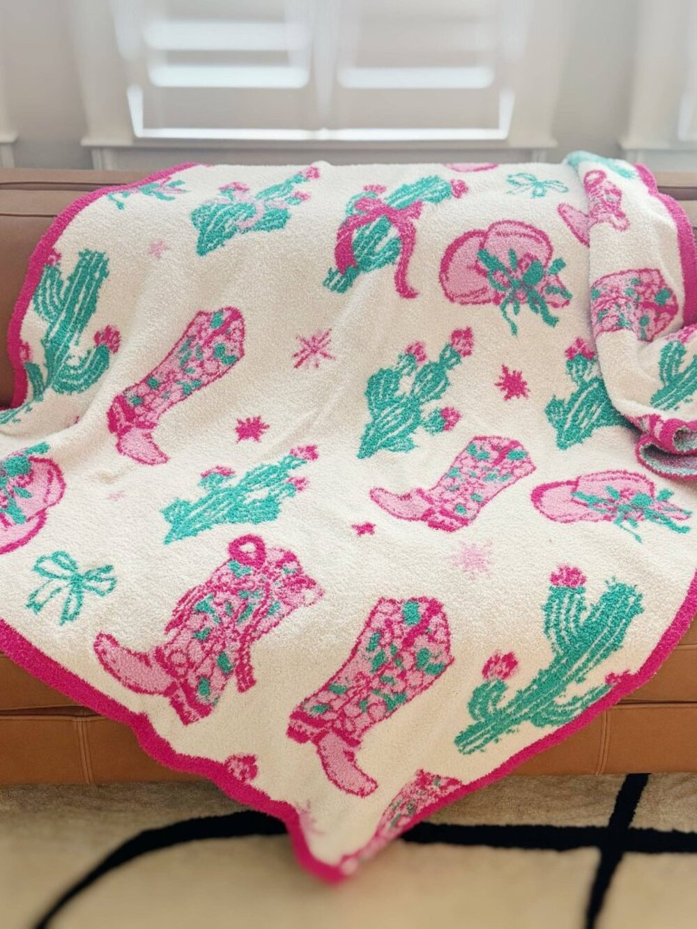 Western Whimsy Coziest Blanket Soft Stretchy Western Throw NWT